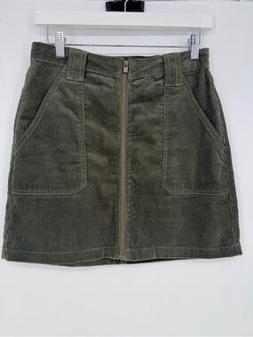 Hollister Corduroy Zip Up Front Skirt